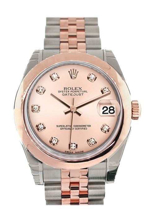 rolex pink dial only with diamonds 31|rolex lady datejust pink dial.